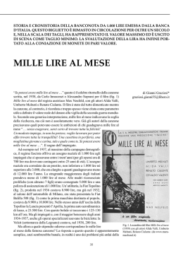 mille lire al mese - Panorama Numismatico