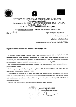 GIORNATA DELLA MEMORIA E DELL`IMPEGNO