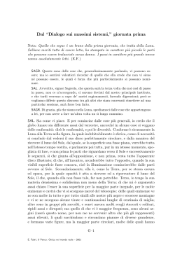 Dal &ldquo;Dialogo sui massimi sistemi,&rdquo; giornata prima