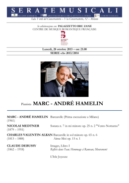Pianista MARC - ANDRÉ HAMELIN
