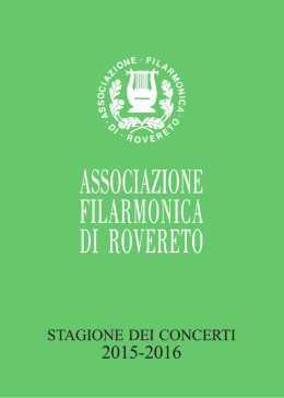 libretto - Associazione Filarmonica di Rovereto