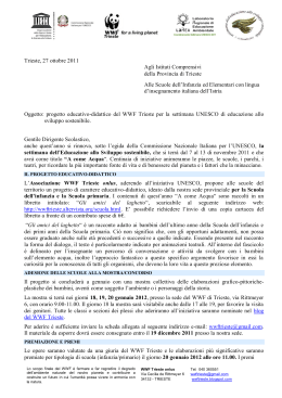 Lettera esplicativa inviata alle scuole - WWF Trieste