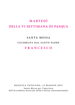 marted&igrave; della vi settimana di pasqua francesco