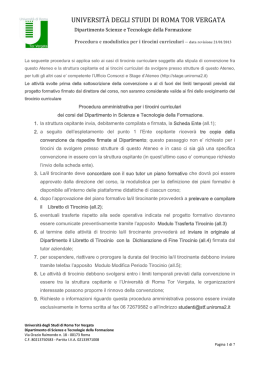 STF_Mod-tirocinio_r01_2013 - Universit&agrave; degli Studi di Roma "Tor
