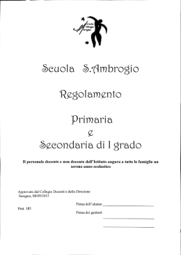 Regolamento - Scuola Sant`Ambrogio Parrocchiale