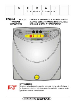 MANUALE ISTALLATORE CENTRALE ANTIFURTO A 4 LINEE