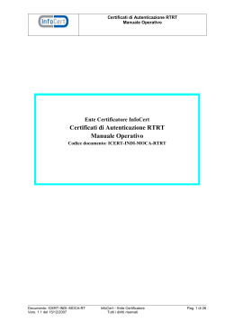 Certificati di Autenticazione RTRT Manuale Operativo