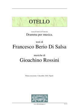 OTELLO Francesco Berio Di Salsa Gioachino Rossini