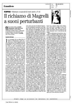 Dalla rassegna stampa. Il Manifesto 08.04.10