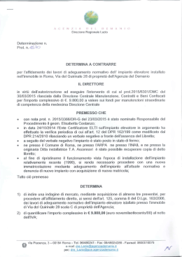 Determina contrarre per lavori in via del Quirinale