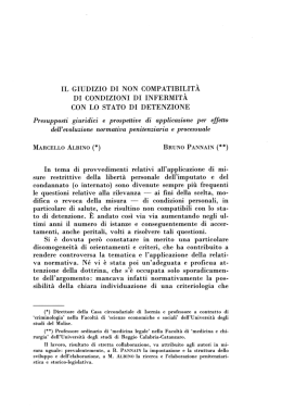 IL GIUDIZIO DI NON COMPATIBILITÀ DI CONDIZIONI DI