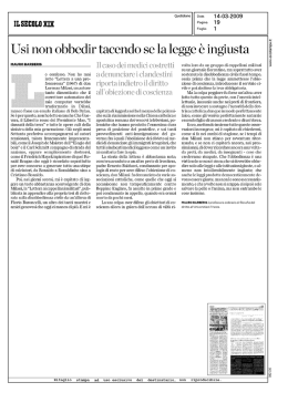 Usi non obbedir tacendo se la legge &egrave; ingiusta