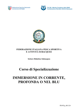 Immersione in Corrente, Profonda o nel Blu