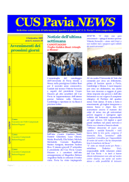 CUS Pavia NEWS