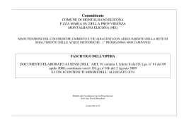 Fascicolo dell`Opera - Comune di Montalbano Elicona