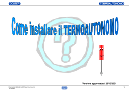 Manuale "Come installare il termoautonomo?"