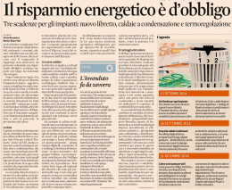 Il risparmio energetico é d`0bbligo