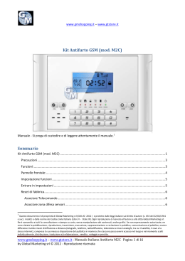 Kit Antifurto GSM (mod. M2C) Sommario