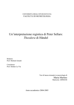 Un`interpretazione registica di Peter Sellars