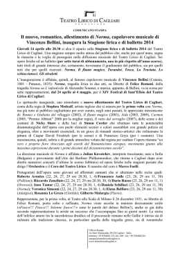 comunicato stampa - Teatro Lirico di Cagliari
