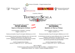 PETER GRIMES Opera di Benjamin Britten RAYMONDA Balletto di
