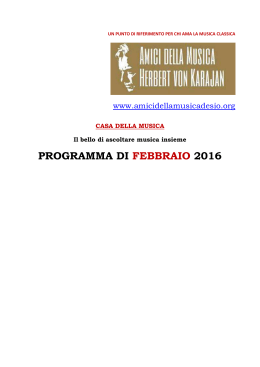 Programma Febbraio 2016 - Amici della Musica Herbert von Karajan