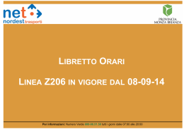 libretto orari linea z206 in vigore dal 08-09-14