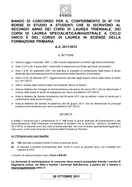 BANDO borse cdl 2° anno - University of Milano