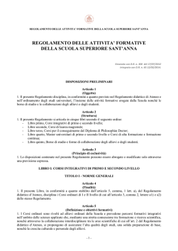 Regolamento delle attivit&agrave; formative della Scuola Superiore Sant`Anna