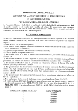 Visualizza informazioni, bando e domanda