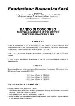 Borsa di studio Corà