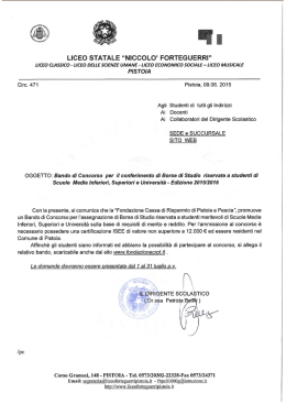 Circ. 471 – bando di concorso per Borse di Studio