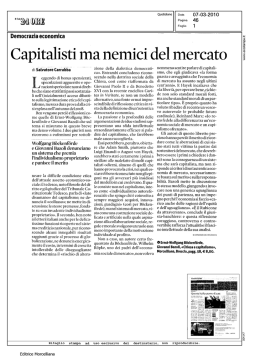Capitalisti ma nemici del mercato