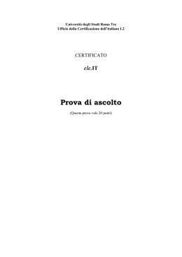 Prova scritta - Certificazione italiano