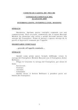 Verbale del Consiglio Comunale - Progetto Cassina