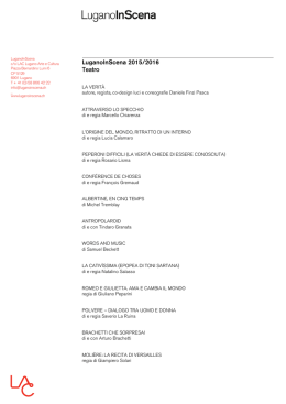 LuganoInScena 2015/2016 Teatro