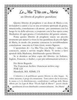 Mia Vita con Maria - The Franciscan Archive