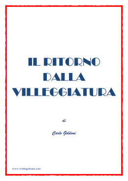 il ritorno dalla villeggiatura villeggiatura