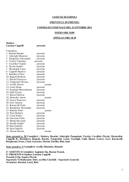 CONSIGLIO COMUNALE DEL 22 OTTOBRE 2012 INIZIO ORE 18