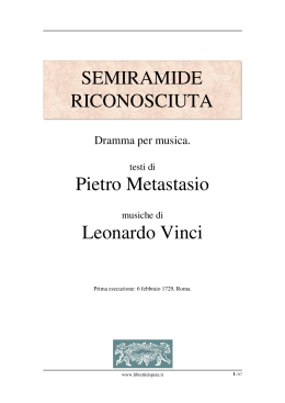 Semiramide riconosciuta - Libretti d`opera italiani