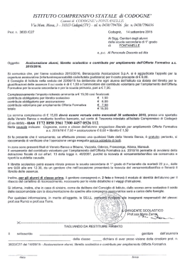 ISTITUTO COMPRENSIVO STA TALE di C ODOGNE `