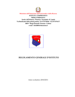 Scarica il testo del Regolamento generale di Istituto.