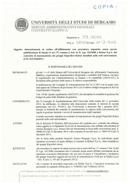 Determinazioni in ordine all`affidamento con procedura negoziata a