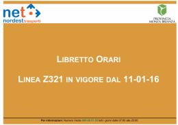 LIBRETTO ORARI LINEA Z321 IN VIGORE DAL 11-01-16