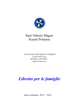 Libretto per le famiglie - Istituto S.Alberto Magno