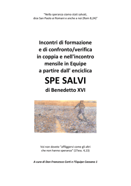 Nella speranza siamo stati salvati