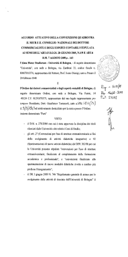 Convenzione tra Facoltà Economia Bologna e Albo commercialisti