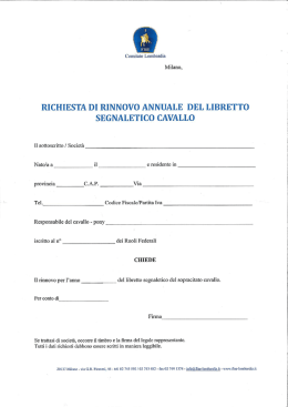 richiesta di rinnovo annuale del libretto