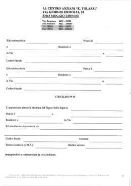 Page 1 AL CENTRO ANZIANI &ldquo;E. TOLAZZI&rdquo; VIA GIORGIO ERMOLLI
