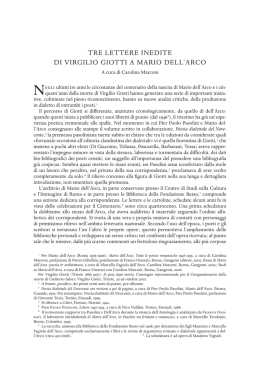 Tre lettere inedite di Virgilio Giotti a Mario dell`Arco